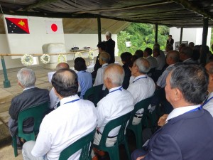 2月13日ラバウル南太平洋戦没者の碑にて